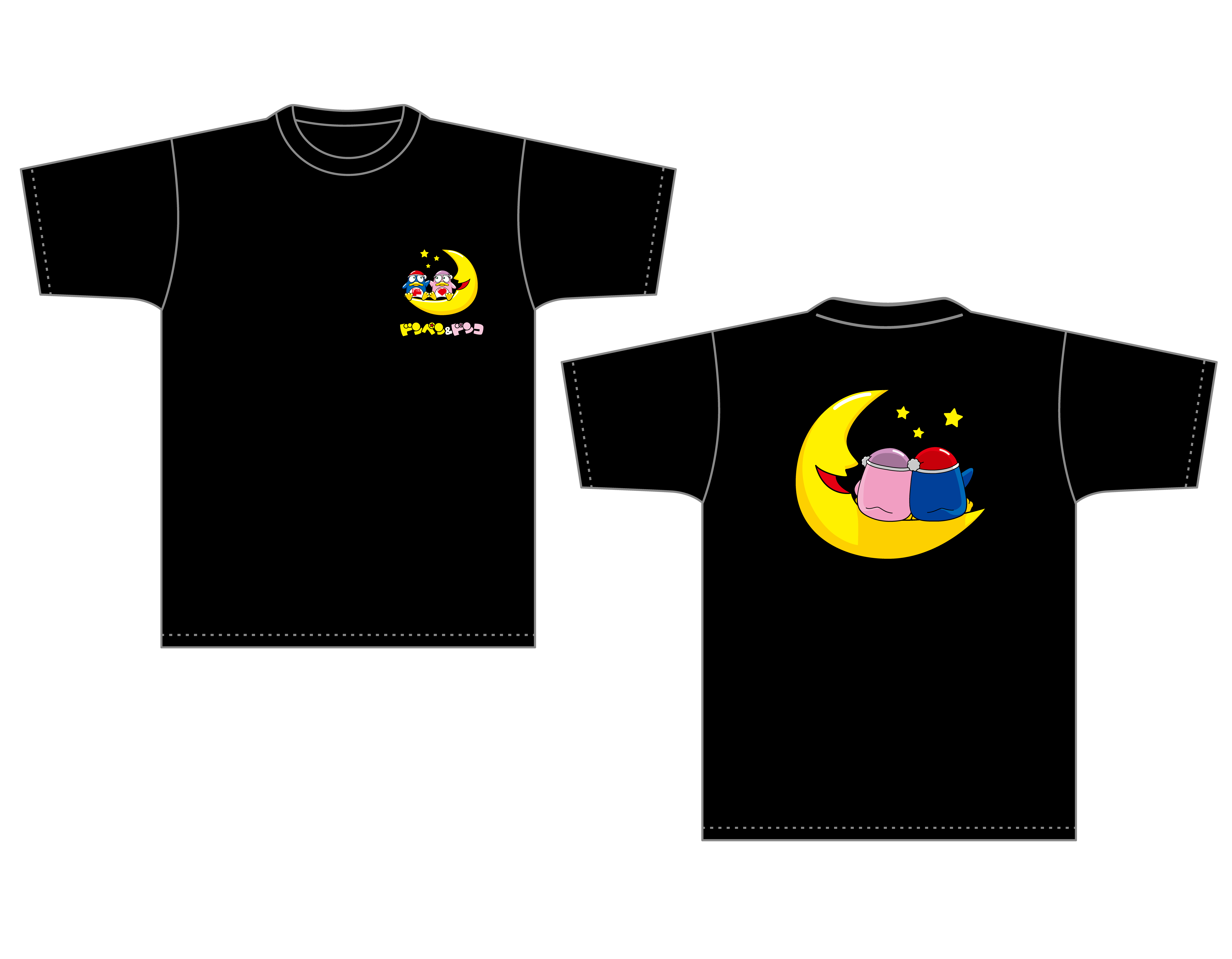 ドンペン＆ドンコ刺繍さがらTシャツ 黒