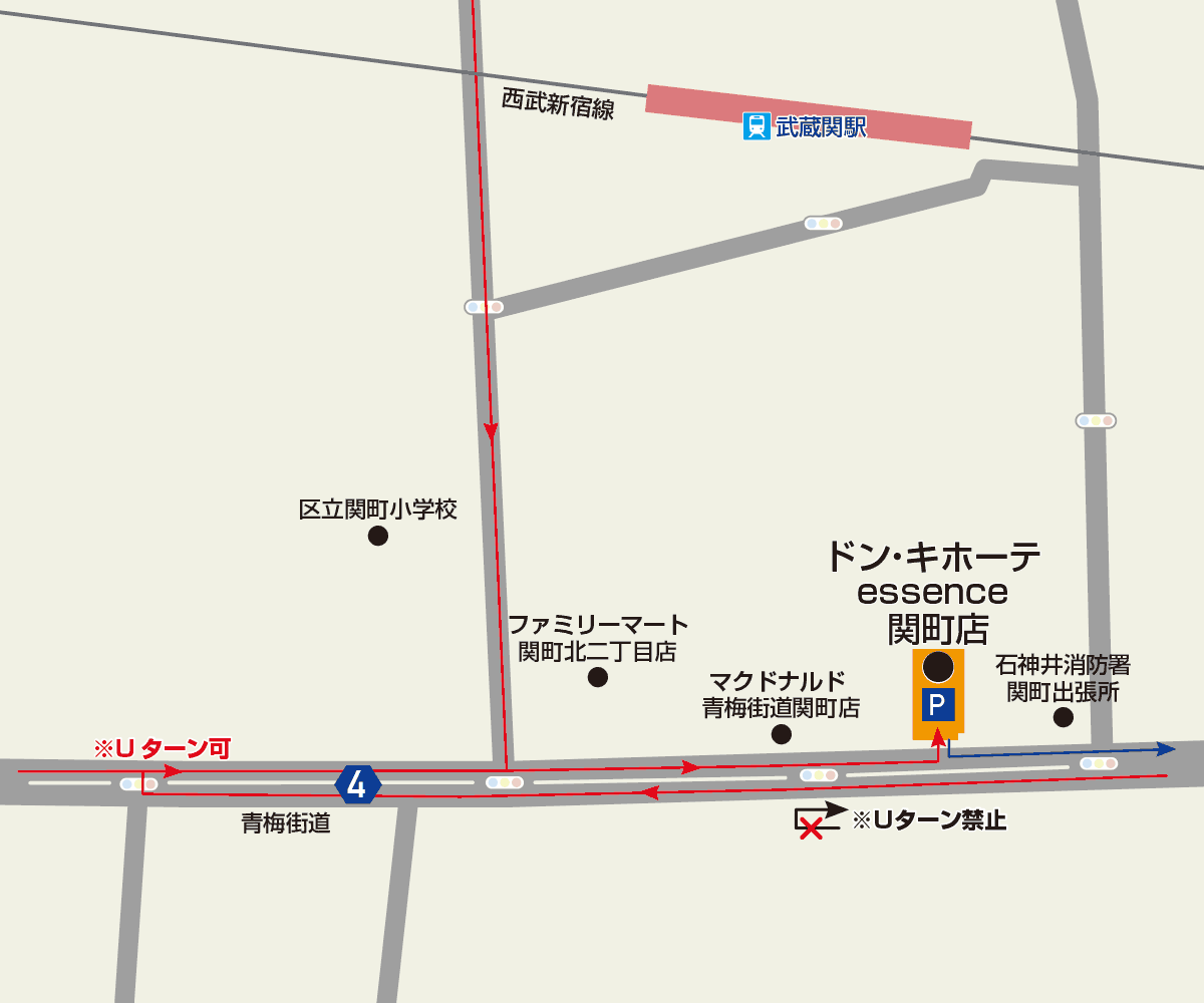 関町店駐車場地図