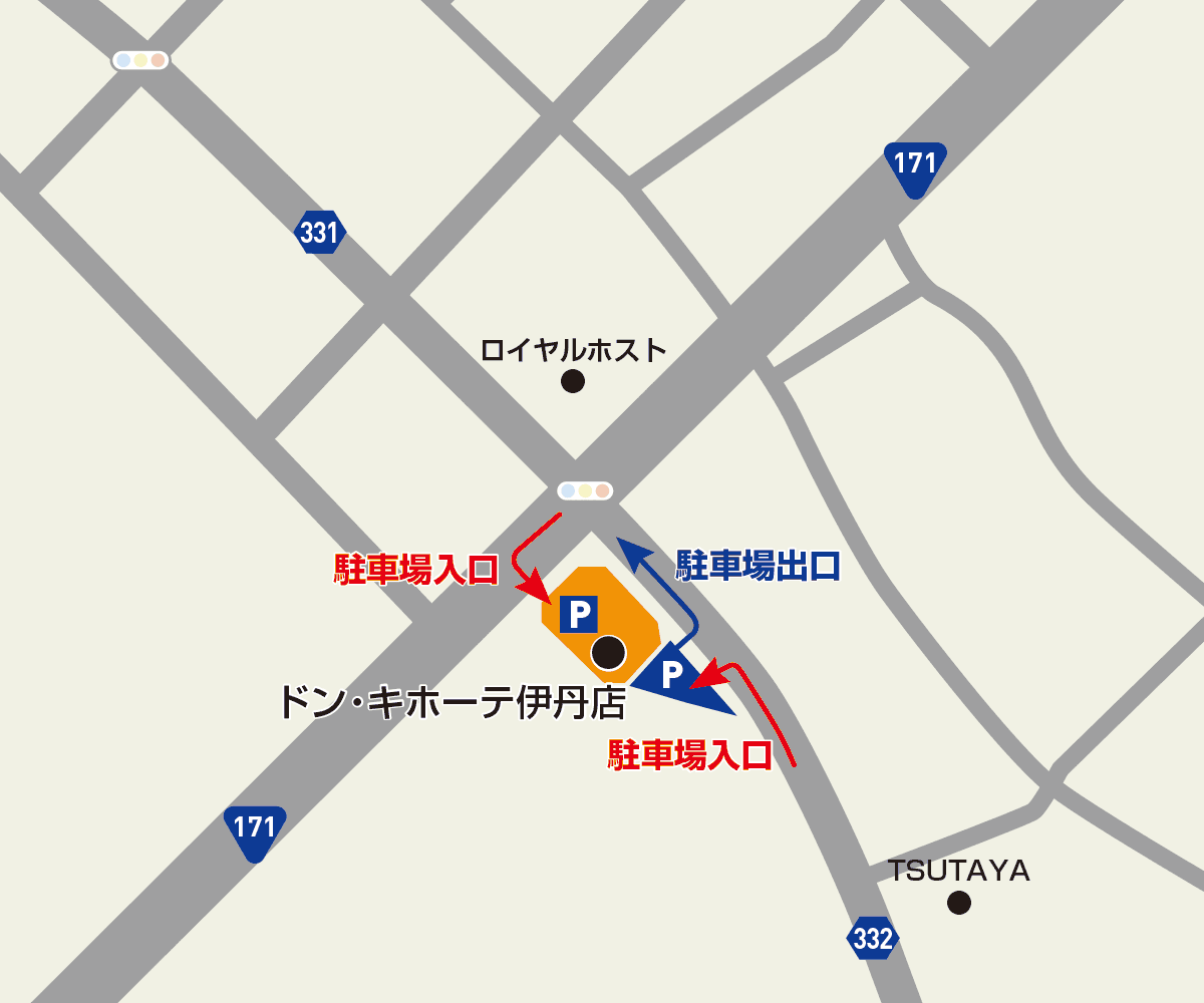 伊丹店駐車場地図