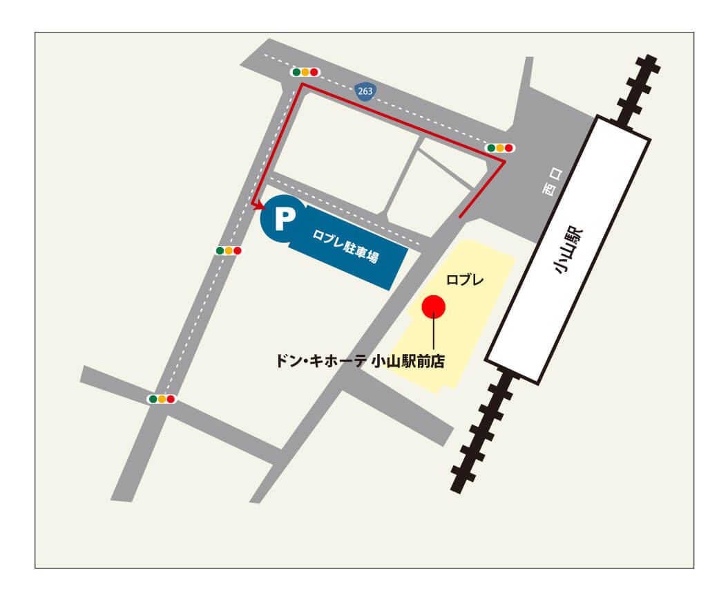 小山駅前店駐車場地図